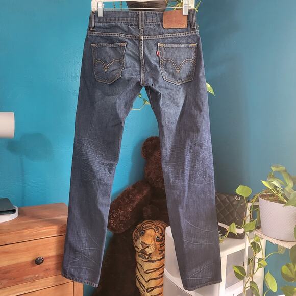 Levis Jeans 511 29x32 Adult Men’s Blue Denim Pants Distressed Dark Wash Straight - Picture 2 of 5